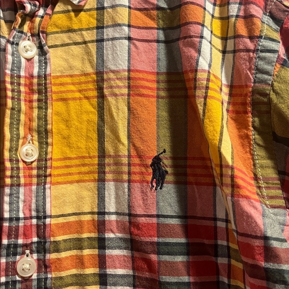 Ralph Lauren Button Up Shirt Long Sleeve boys small 8  Kids Colorful pony - Picture 3 of 5